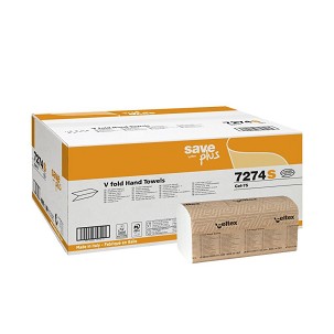 [7274S] - Celtex Save Plus V hajtogatott kéztörlő recy, 2 réteg, 25x21cm, 15x200 lap