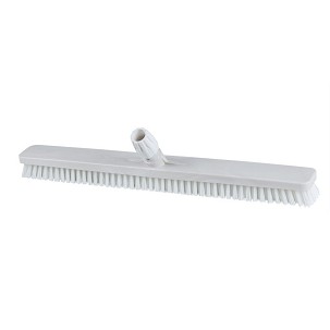 [1014WT] - Igeax élelmiszeripari padlósúrolókefe rövid sörte 60cm széles fehér, 0,75mm kemény sörtével