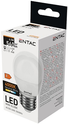 [LLMG27-6-5W-NW] - Entac LED Mini Globe E27 6,5W NW 4000K