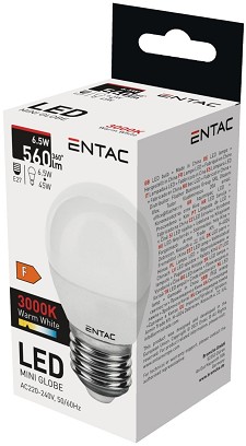[LLMG27-6-5W-WW] - Entac LED Mini Globe E27 6,5W WW 3000K