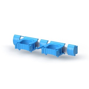 [1085B] - Igeax Lebensmittel-Gerätehalter 30cm - 2 Halterungen + 1 Haken, blau