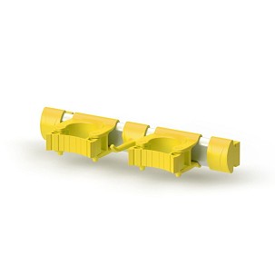 [1085Y] - Igeax Lebensmittel-Gerätehalter 30cm - 2 Halterungen + 1 Haken, gelb