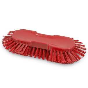 [1019RM] - Igeax élelmiszeripari ergonomikus kézi kefe, nagy méretű, lekerekített végekkel, piros