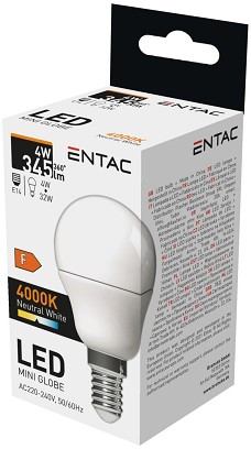 [LLMG14-4W-NW] - Entac LED Mini Globe E14 4W NW 4000K