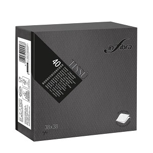 [I0464] - Infibra Serviette 38x38cm schwarz 2-lagig 40 Blatt/Packung