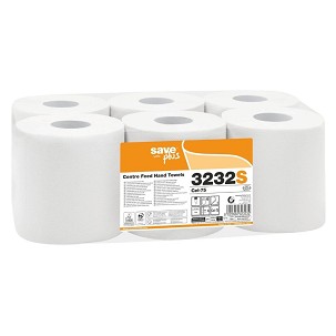 [3232s] - Celtex Save Plus tekercses kéztörlő, 75% cell, 2 réteg, 108m, 450 lap, 19x24cm, 6 tekercs/zsugor
