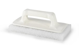 [1028W] - Igeax élelmiszeripari súroló pad kézi tartóval fehér