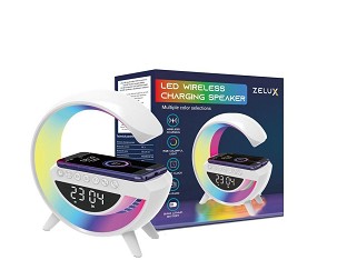 [BCT-02612] - Zelux Multimédiás bluetooth hangszóró, vezeték nélküli töltőpad, RGB, LED lámpa