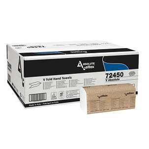 [72450] - Celtex Absolute V hajtogatott kéztörlő recy, 2 réteg, 21,5x21cm, 20x250lap/karton