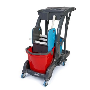[HCK717] - Herkules Takarító kocsi műanyag, szemeteszsák tartóval 2x25l-es a vödör
