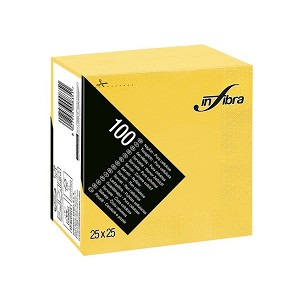 [I0728] - Infibra Serviette 25x25cm zitronengelb 2-lagig 100 Blatt/Packung