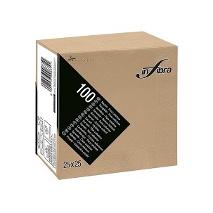 [I0834] - Infibra Serviette 25x25cm cappuccino 2-lagig 100 Blatt/Packung
