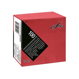 [I0264] - Infibra Serviette 25x25cm rot 2-lagig 100 Blatt/Packung
