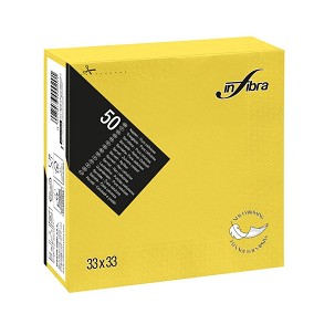 [I0729N] - Infibra Serviette 33x33cm zitronengelb 2-lagig 50 Blatt/Packung