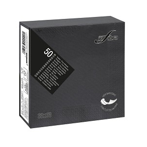 [I0334] - Infibra Serviette 33x33cm schwarz 2-lagig 50 Blatt/Packung