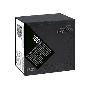 [I0341] - Infibra Serviette 25x25cm schwarz 2-lagig 100 Blatt/Packung