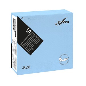 [I0302] - Infibra Serviette 33x33cm hellblau 2-lagig 50 Blatt/Packung
