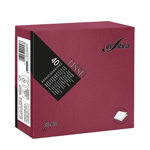 [I0463] - Infibra Serviette 38x38cm Bordeaux 2-lagig 40 Blatt/Packung