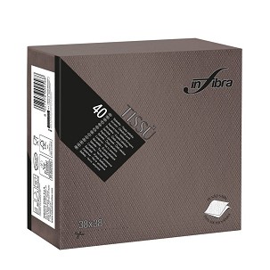 [I0527] - Infibra Serviette 38x38cm Schokoladenbraun 2-lagig 40 Blatt/Packung