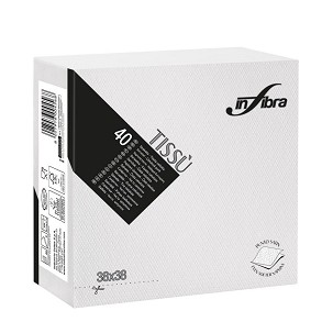 [I0456] - Infibra Serviette 38x38cm Weiß 2-lagig 40 Blatt/Packung