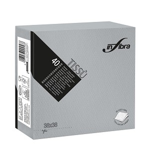 [I0531] - Infibra Serviette 38x38cm Grau 2-lagig 40 Blatt/Packung
