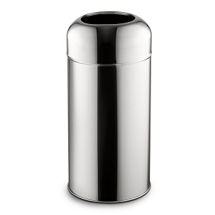 [DM0890] - Fedél nélküli, rozsdamentes acél szemetes kuka, 40 L, 28X67CM, fényes 430SS