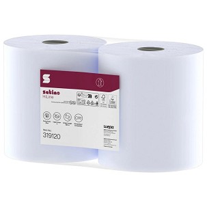 [319120] - Satino Wepa HiLine ipari tekercses kéztörlő cellulóz 3 réteg, kék, 23x35cm/lap 1000lap/tekercs 2 tek/zsugor