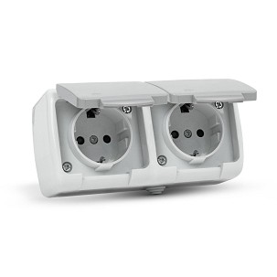 [ESMWS2E-STP] - Entac Stephan Aufputz-Wandsteckdose mit Erdung 2x, IP54
