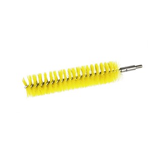 [1065YM] - Igeax élelmiszeripari kémcső-, és üvegtisztító kefe fej, átmérő 38mm, hossz 23cm, sárga
