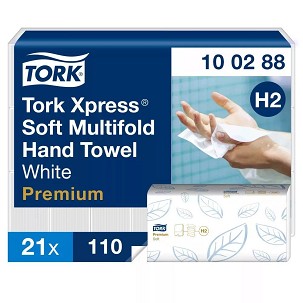 [100888] - Tork Xpress® Soft tömörített multifold hajtogatott kéztörlő - 2 rétegű, hófehér, 170 lap (Karton - 12 csomag)