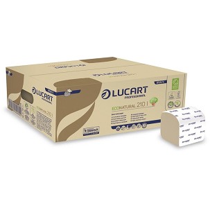 [811A74] - Lucart ECO Natural 210I hajtogatott toalattpapír, 2 rétegű, barna, 40x210lap/karton