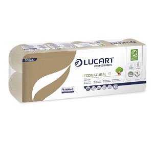 [811822B] - Lucart ECO Natural háztartási toalettpapír 2 rétegű, 180 lapos, 10 tekercses