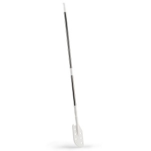 [1113W] - Igeax élelmiszeripari keverőlapát / kaparó perforált rozsdamentes acél, 130 mm x 1700 mm fehér