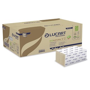 [863044] - Lucart ECO Natural V hajtogatott kéztörlő 2 rétegű 20x190 lap/karton 40 karton/raklap