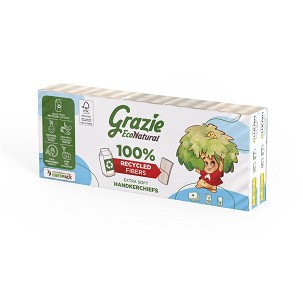 [843136A] - Lucart GRAZIE NATURAL Papírzsebkendő 4 rétegű 10x9 szál/csomag