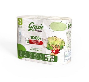 [821444I] - Lucart GRAZIE NATURAL Tekercses kéztörlő 2 rétegű, 2 tekercs/csomag