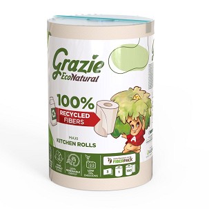 [821443I] - Lucart GRAZIE NATURAL Tekercses kéztörlő 3 rétegű, 150 lap/tekercs