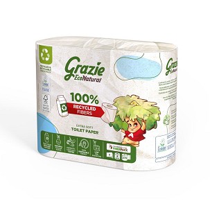 [811855S] - Lucart GRAZIE NATURAL háztartási toalettpapír, 3 rétegű, 4 tekercses