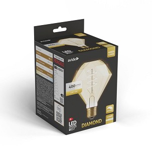 [ABLJFA-4-9W-DIA] - Avide LED Jumbo Filament Diamond Amber 4.9W E27 2200K Fényerőszabályzós