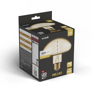 [ABLJFA-4-9W-MIL] - Avide LED Jumbo Filament Millau Amber 4.9W E27 2200K Fényerőszabályzós