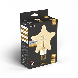 [ABLJFA-4-9W-STA] - Avide LED Jumbo Filament Star Amber 4.9W E27 2200K Fényerőszabályzós