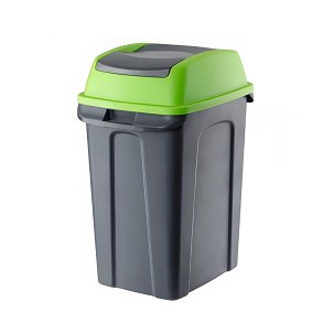 [UP237Z] - Planet Hippo Billenős Szelektív hulladékgyűjtő szemetes, műanyag, antracit/zöld, 50L