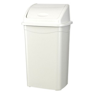 [UP903] - Planet Abfalleimer mit Schwingdeckel, Kunststoff, weiß, 70 L