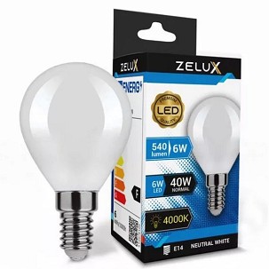 [ZXMG6E14WNW] - Zelux Led Mini Globe G45 6W E14 4000K Mini Gömb