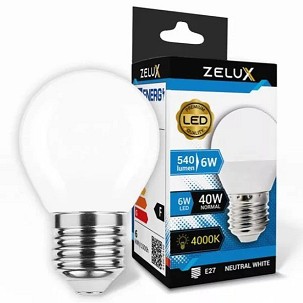 [ZXMG6E27WNW] - Zelux Led Mini Globe G45 6W E27 4000K Mini Gömb