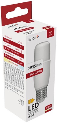 [ABBSE27WW-9-5W] - Avide LED Bright Stick izzó T37 9.5W E27 WW 3000K