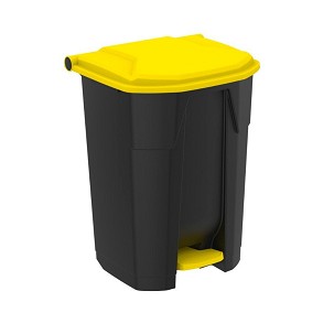 [UTP370Y] - Uctem Wertstoffbehälter, Kunststoff, mit Pedal, schwarz/gelb 50L