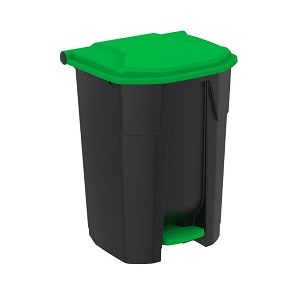 [UTP370G] - Uctem szelektív hulladékgyűjtő konténer, műanyag, pedálos, fekete/zöld 50L