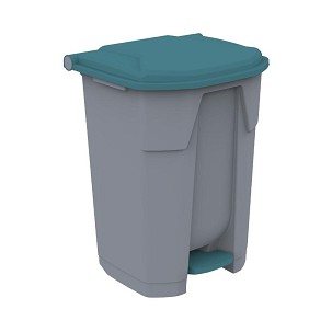 [UTP371] - Uctem Wertstoffbehälter, Kunststoff, mit Pedal, grün/grau 50L