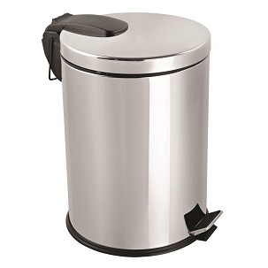 [DM0104] - Rozsdamentes acél pedálos szemetes, kivehető műanyag vödörrel, 12L, fényes